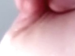 Delicious and tiny pink nipples of my wife closeup