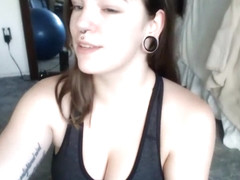 Brunette Teen Shows Her Large Tits