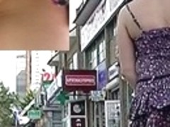 Incredibly arousing street upskirt footage