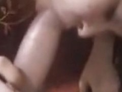 Girl quickly does the dishes, before giving her man his pussy dessert.