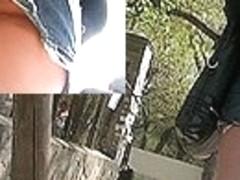 Hip a-hole up model's petticoat