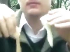 Crazy guy eats used condoms in the forest