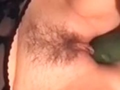 I'm fucking a cucumber in my amateur dildo video
