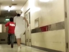 Man trying to pinch the ass of this sharked medical worker