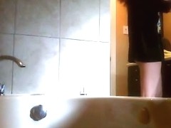 Petite asian brunette hidden shower cam