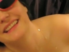 Load of cum on her face