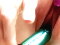 Redhead cutie Ivy Lynn finds the pleasure she seeks with two sex toys