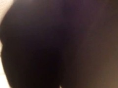 Chubby black hair woman pissing in a private bathroom spy video