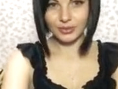Russian girl dances a striptease and masturbates on webcam
