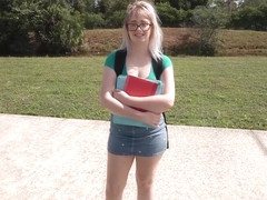 Annie Archer - Nerdy Blonde Takes Big Dick