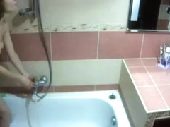 college girl taking shower on hidden cam