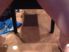 Fatty pisses and fingers herself