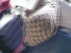 Hot shopaholics spied on by an upskirt voyeur
