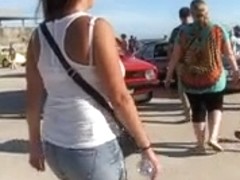 busty candid walking