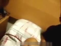 Dude tapes his friend getting his cock sucked and ridden by his latina gf on the bed