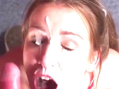 Nasty Beauty Gets Sperm Shot On Her Face Sucking All The Jiz