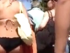 Voyeured two sexy asses at beach part 3