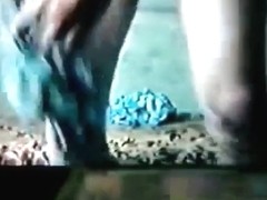 Skinny girl sucks her bf's cock and balls