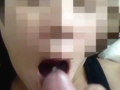 Fucking her pussy, cumming in her mouth and she rubs it on her tits !!!