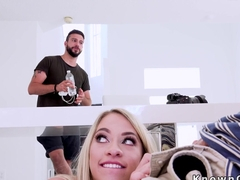 Blonde cheater breaking huge dick