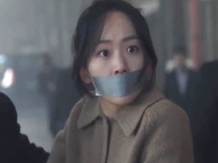 Korean Girl Gagged 03 [silver Duct Tape]