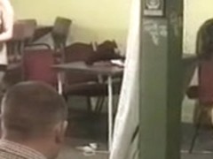 British waitresses acquire drilled in a cafe in a classic scene