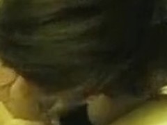 Milf eats and sucks her tits, before riding and blowing her husband's cock pov