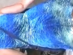 Mature Blonde PAWG BBW in a  tizing blue dress