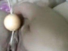 Mary big vagina stuffed with dildos and beads