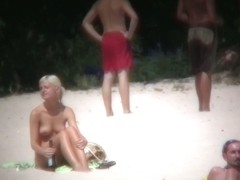 Beach XXX porno totally nude bitches and blonde w/ nice boobies