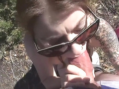 Naughty Girl Sucks Cock on a Side Road