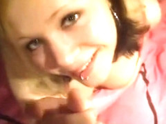 Teen Blonde With Piercings Sucking On A Cock