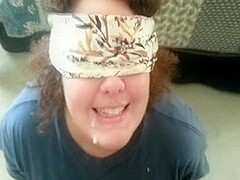 Blindfolded Cum in Mouth
