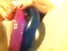 Mary Three Dildos In Her Pussy