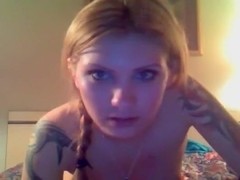 blonde beauty masturbates pussy on cam