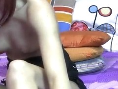 Webcam babe with small tits GuiltyPlasure, sucking and riding dildo