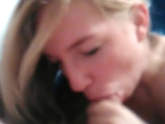 A Teen Blonde Is Sucking A Cock