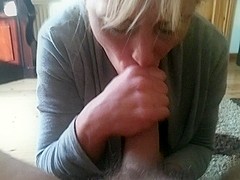 Ex golden-haired wife sucks me off untill I cum