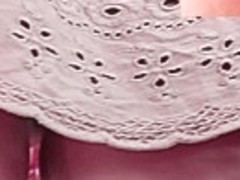 Hot string panty up petticoat closeup