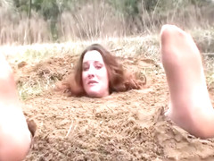 Girl Buried And Feet Tickled