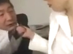 Asians Office Ladt Rough Strapon (censored)