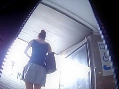 Amatur porn video shows me filming an upskirt clip