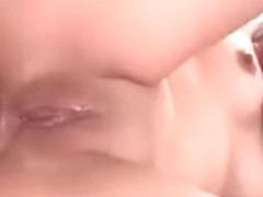 Asian hottie gets double fucked and reaches a strong orgasm