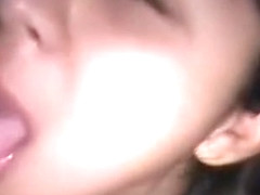 Cock greedy hot brunette babe sucks a big cock greedily