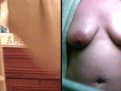 Wife jiggles her tits on 2 Hidden Cams