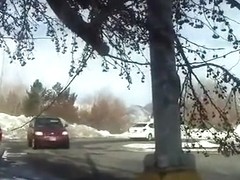 Car blowjob on the parking lot of a supermarket