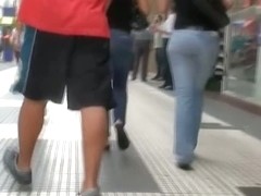 Seductive tight jeans street ass candid video