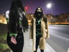 Chinese Bondage - Night Walk With Fluorescent Ropes