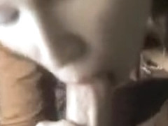 Sexy housewife giving hot POV blowjob and tasting cum