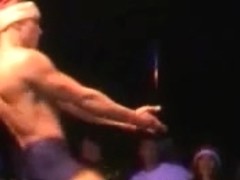 male strippers disrobe female audience members